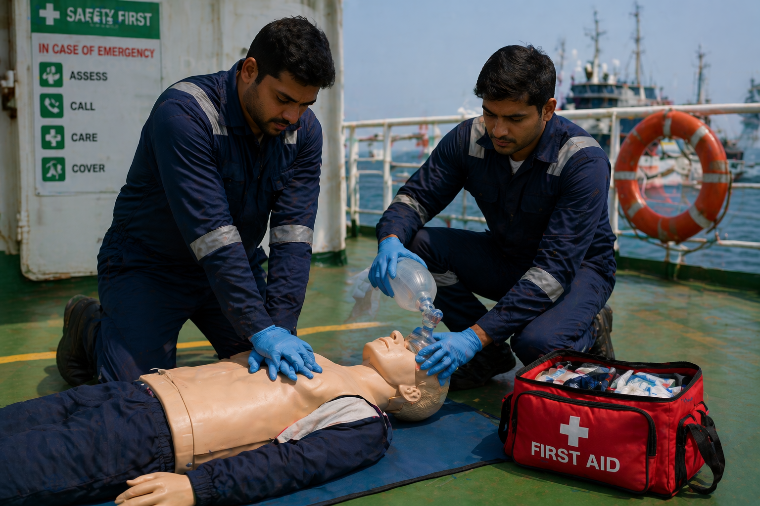 efa course importance emergency first aid training on ship
